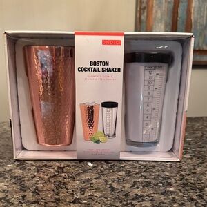 UNDICI Boston Copper and Stainless Steel Cocktail Shaker Set NWT